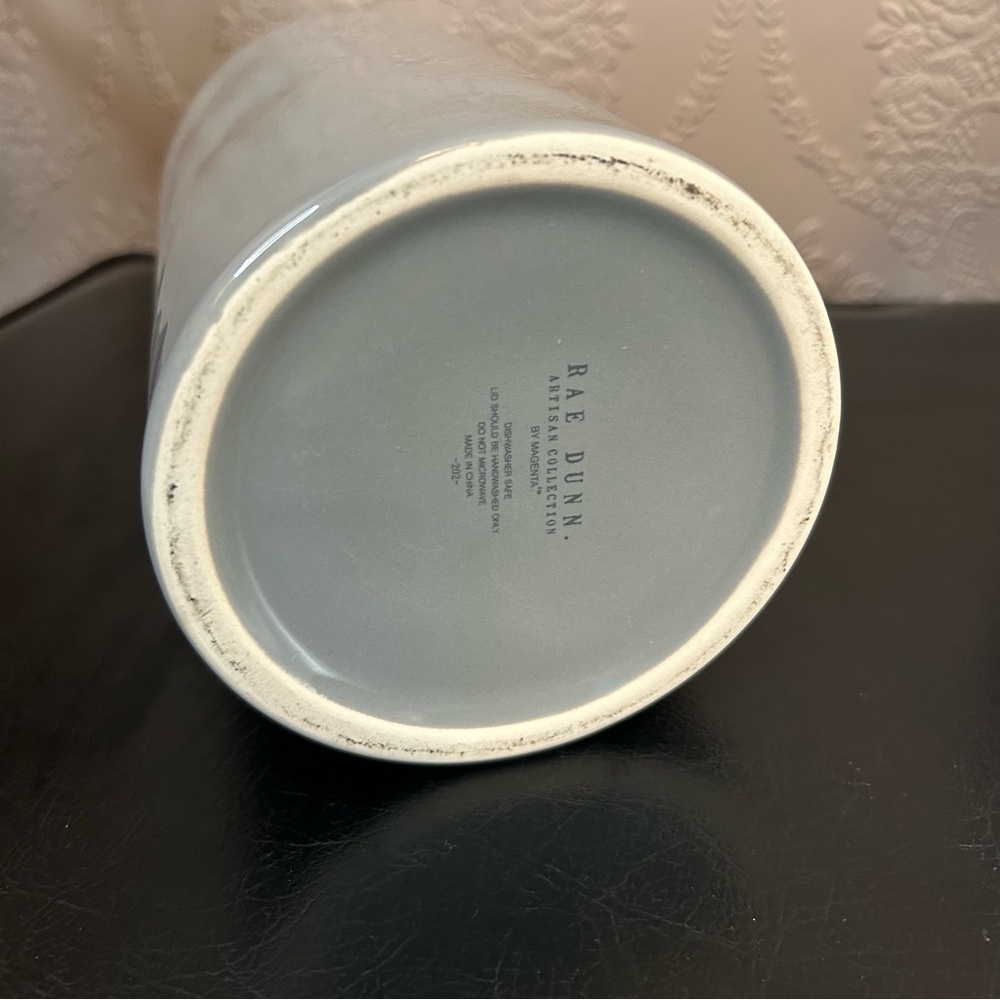Rae Dunn Gray Black oats Canister approx 9.5” high - Picture 6 of 7